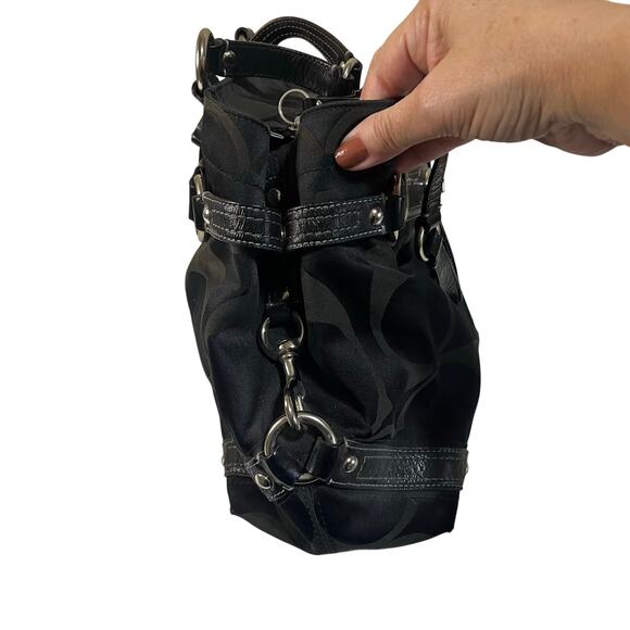 Coach Black Satchel Bag with Silver Hardware – Good Preowned Condition - Picture 6 of 12